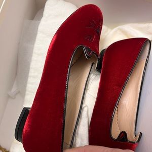Charlotte Olympia velvet kitten flats in 31